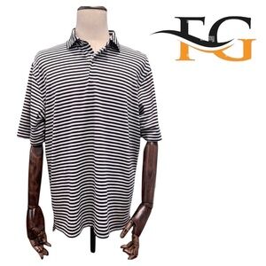 FG Tech Men’s Short-Sleeve Polo. Black, White. Large